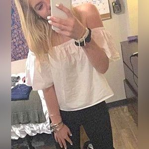 Off the shoulder cropped top